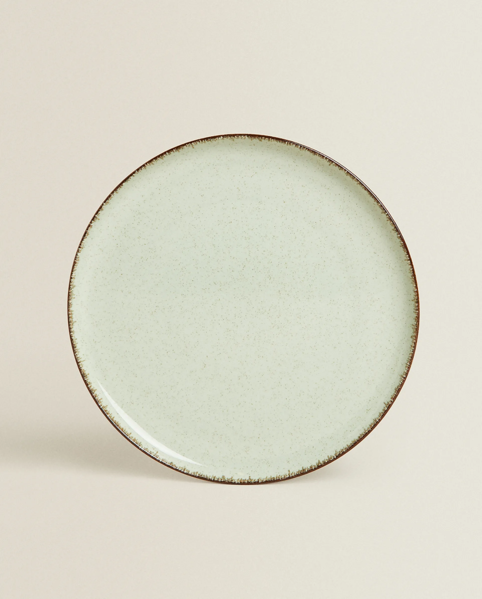 Dinner Plates*ZARA Home Porcelain Dinner Plate With Antique Finish Rim Green