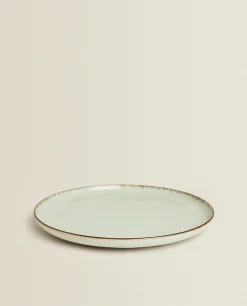 Dinner Plates*ZARA Home Porcelain Dinner Plate With Antique Finish Rim Green