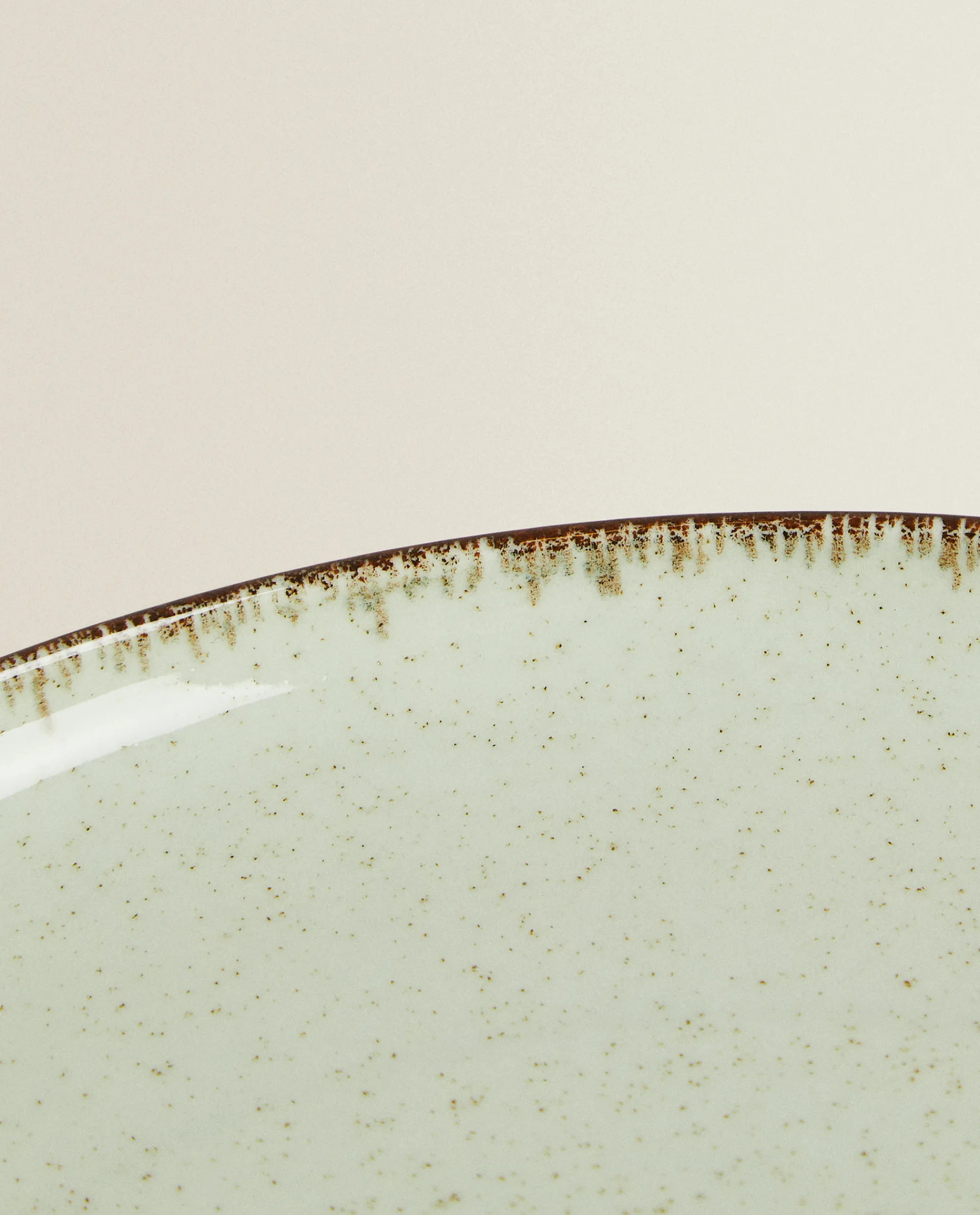 Dinner Plates*ZARA Home Porcelain Dinner Plate With Antique Finish Rim Green