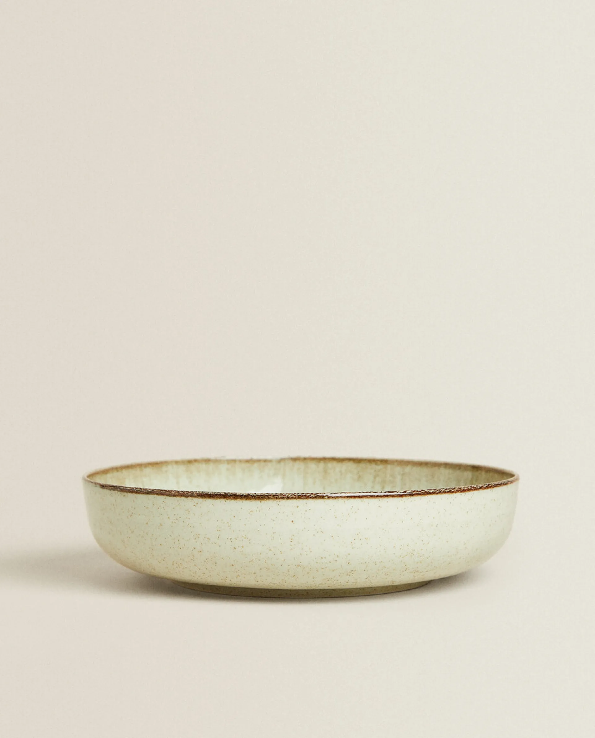 Soup Plates*ZARA Home Porcelain Soup Plate With Antique Finish Rim Green