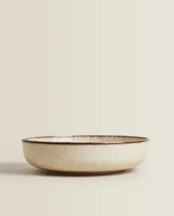 Soup Plates*ZARA Home Porcelain Soup Plate With Antique Finish Rim Ecru