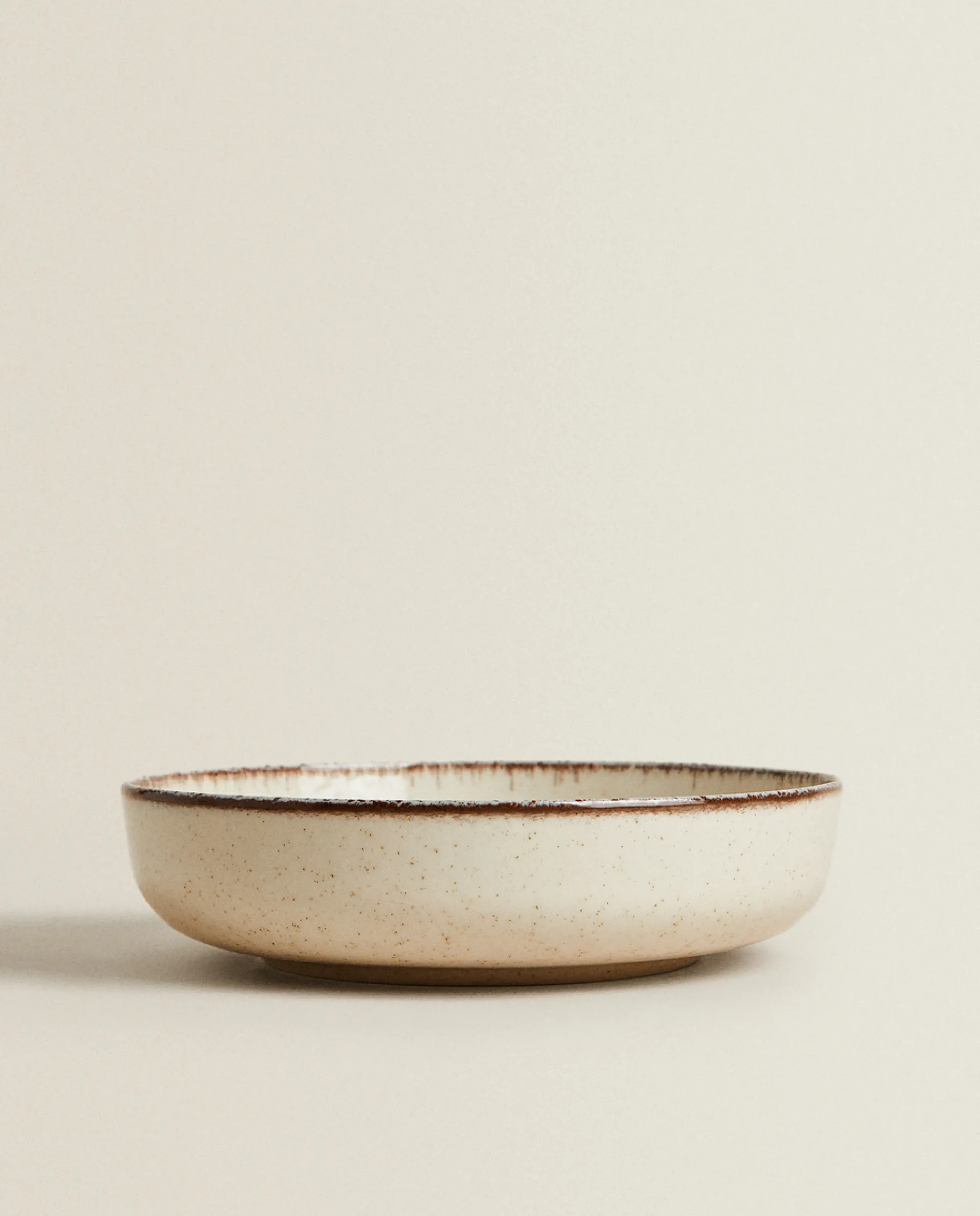 Soup Plates*ZARA Home Porcelain Soup Plate With Antique Finish Rim Ecru