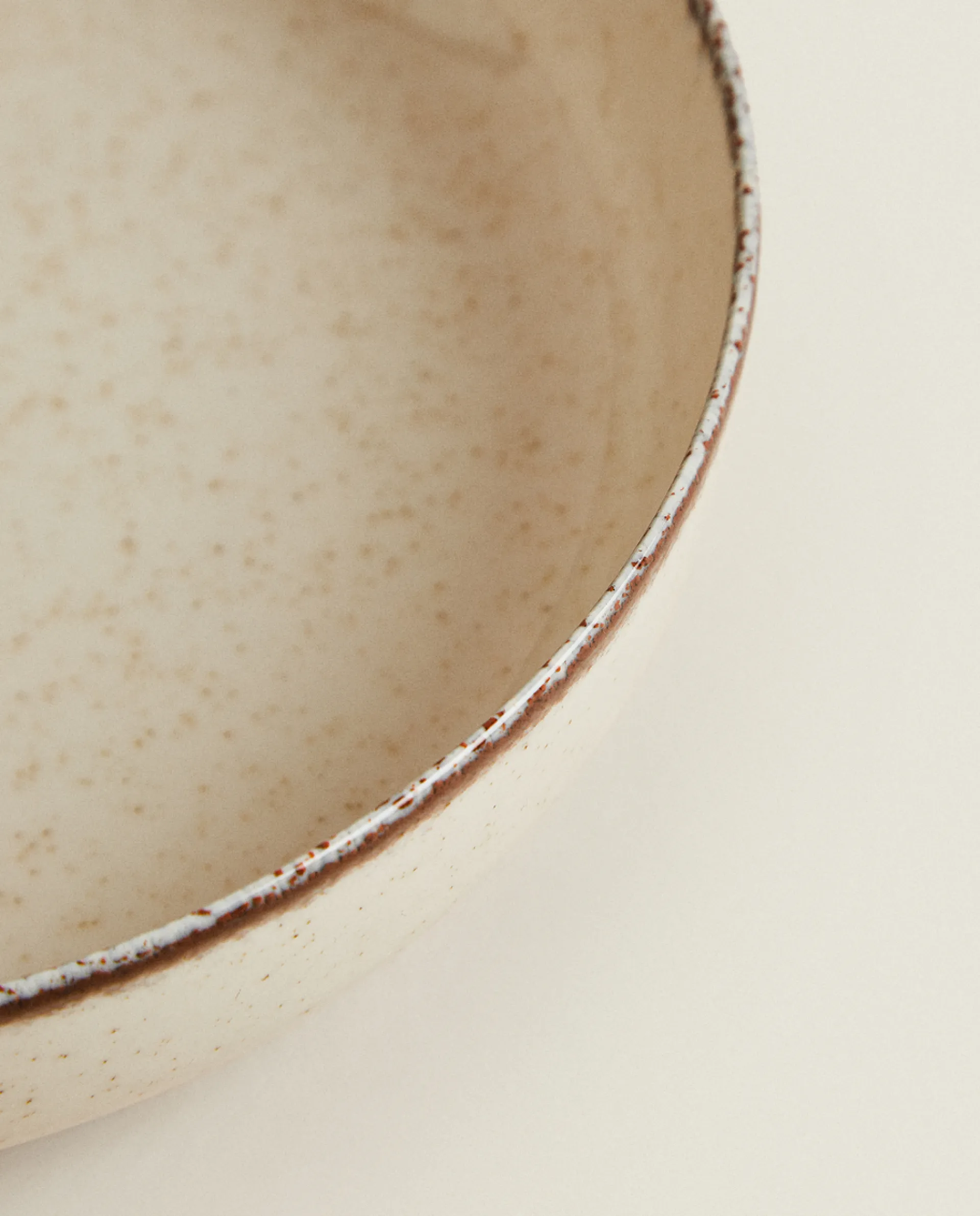 Soup Plates*ZARA Home Porcelain Soup Plate With Antique Finish Rim Ecru