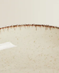 Soup Plates*ZARA Home Porcelain Soup Plate With Antique Finish Rim Ecru