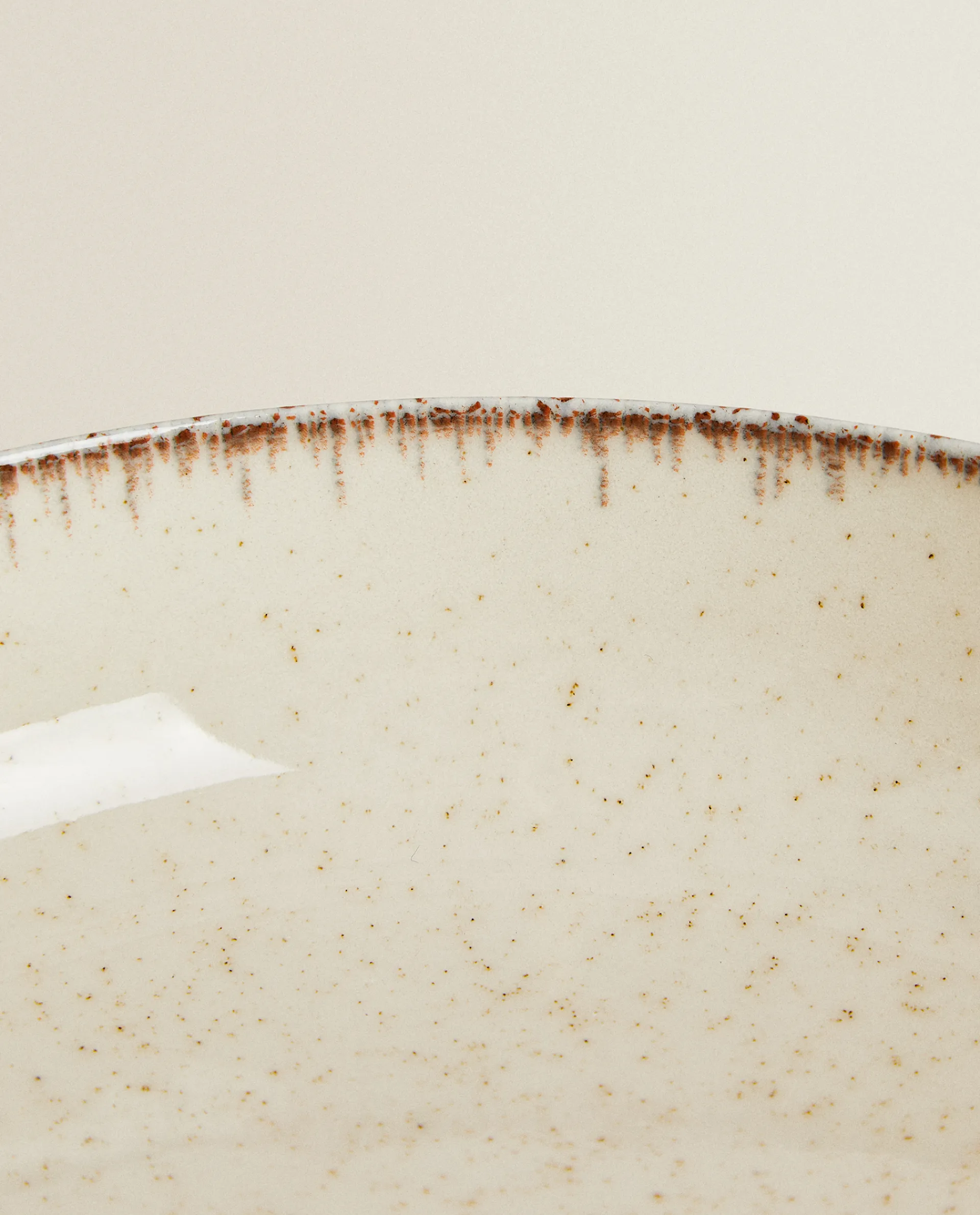 Soup Plates*ZARA Home Porcelain Soup Plate With Antique Finish Rim Ecru