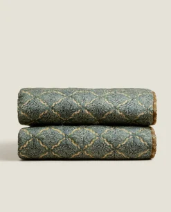 Blankets*ZARA Home Printed Quilted Blanket Green