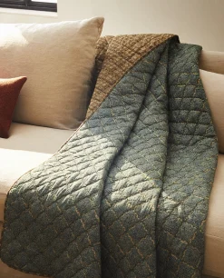 Blankets*ZARA Home Printed Quilted Blanket Green