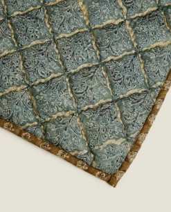 Blankets*ZARA Home Printed Quilted Blanket Green