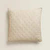 Quilts*ZARA Home Quilted Dotted Throw Pillow Cover Beige