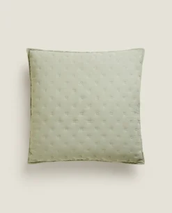 Quilts*ZARA Home Quilted Dotted Throw Pillow Cover Green