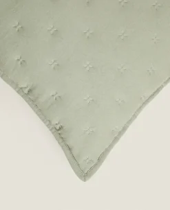 Quilts*ZARA Home Quilted Dotted Throw Pillow Cover Green