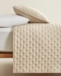 Quilts*ZARA Home Quilted Quilt With Dots Beige