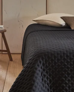 Quilts*ZARA Home Quilted Quilt With Dots Black