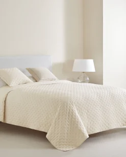Quilts*ZARA Home Quilted Quilt With Dots Cream