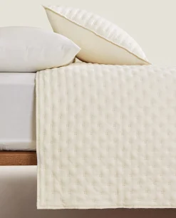 Quilts*ZARA Home Quilted Quilt With Dots Cream