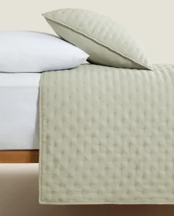 Quilts*ZARA Home Quilted Quilt With Dots Green