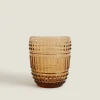 Tumblers*ZARA Home Raised Design Glass Tumbler Brown
