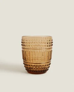 Tumblers*ZARA Home Raised Design Glass Tumbler Brown