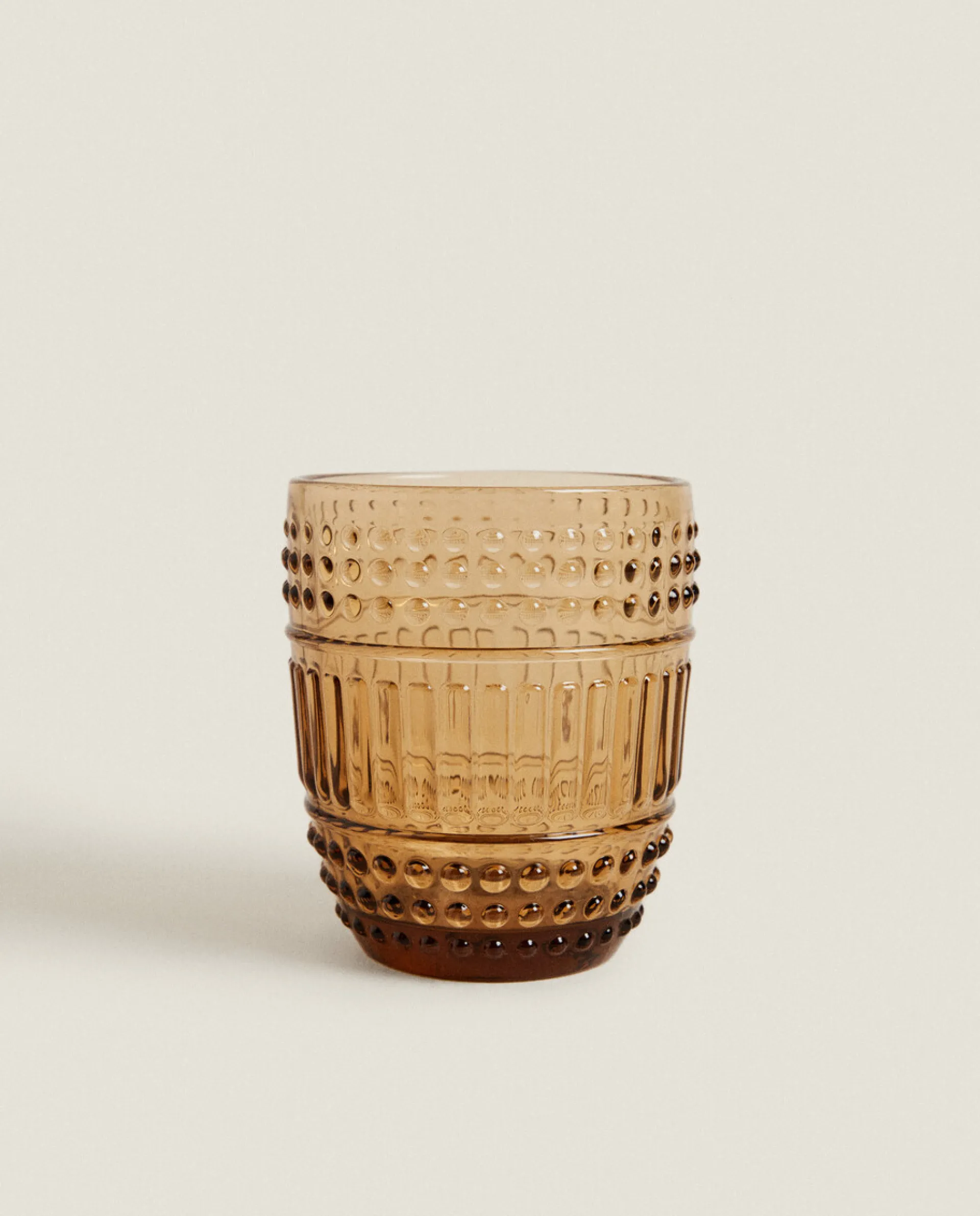 Tumblers*ZARA Home Raised Design Glass Tumbler Brown