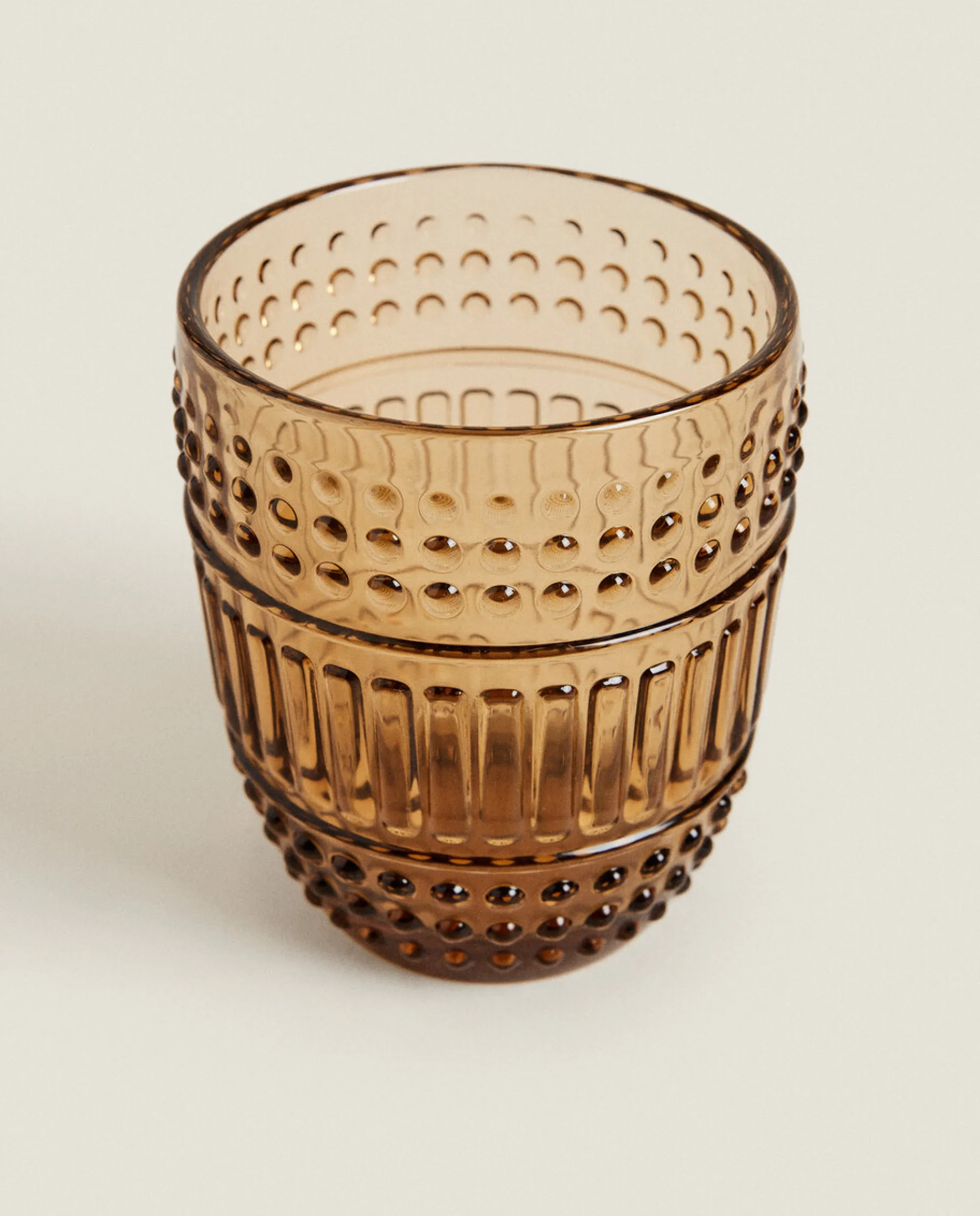 Tumblers*ZARA Home Raised Design Glass Tumbler Brown