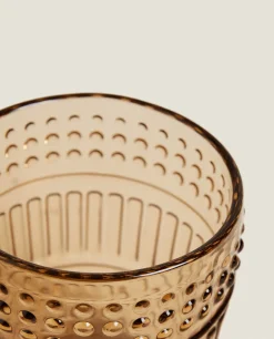 Tumblers*ZARA Home Raised Design Glass Tumbler Brown