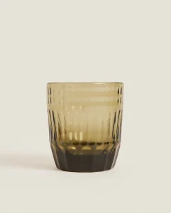 Tumblers*ZARA Home Raised Design Glass Tumbler Green