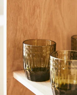 Tumblers*ZARA Home Raised Design Glass Tumbler Green
