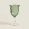 Glasses And Flutes*ZARA Home Raised Design Wine Glass Green