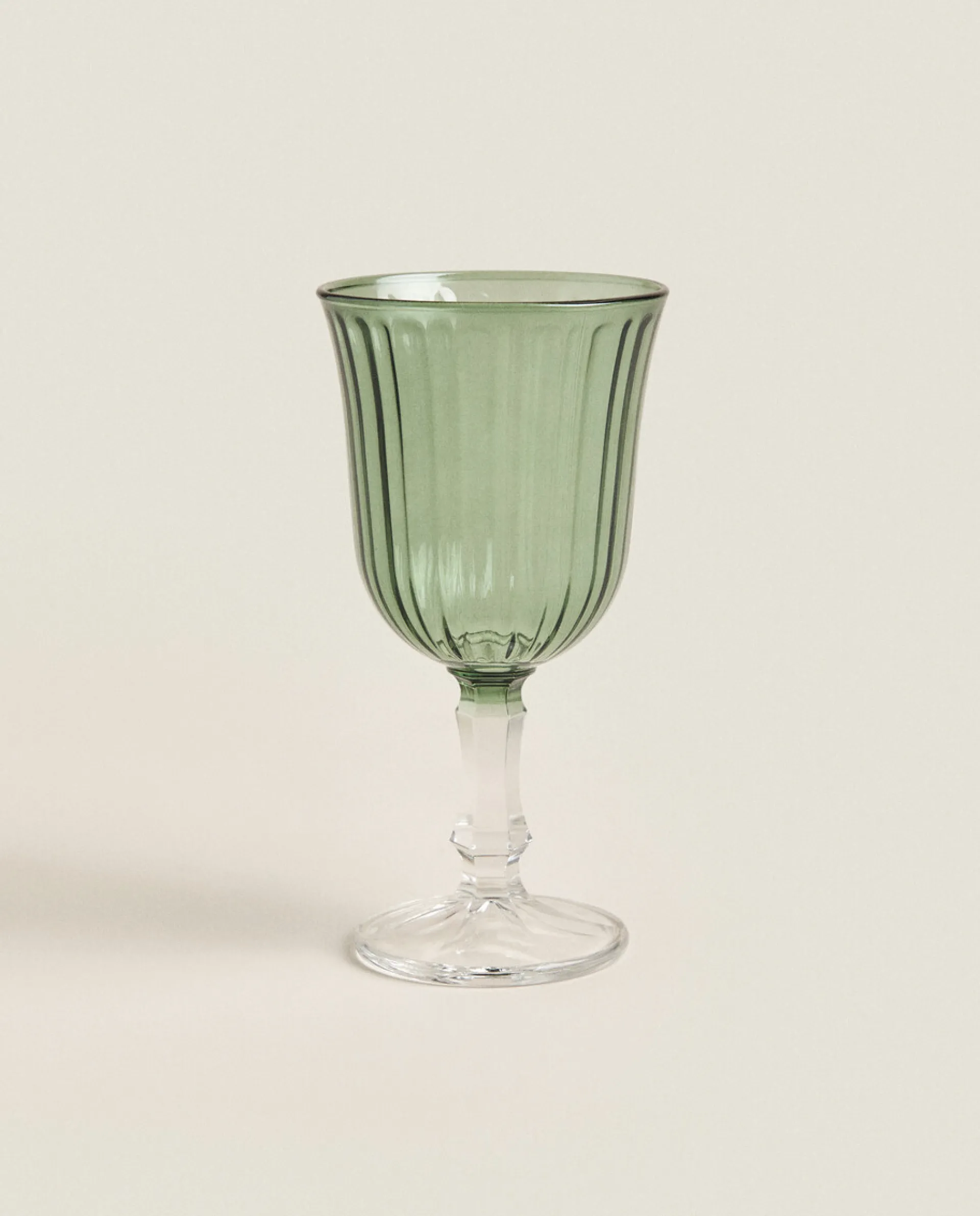 Glasses And Flutes*ZARA Home Raised Design Wine Glass Green