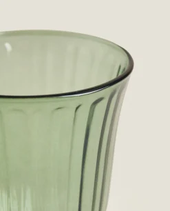 Glasses And Flutes*ZARA Home Raised Design Wine Glass Green