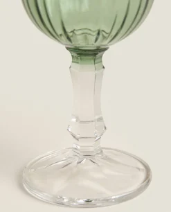 Glasses And Flutes*ZARA Home Raised Design Wine Glass Green