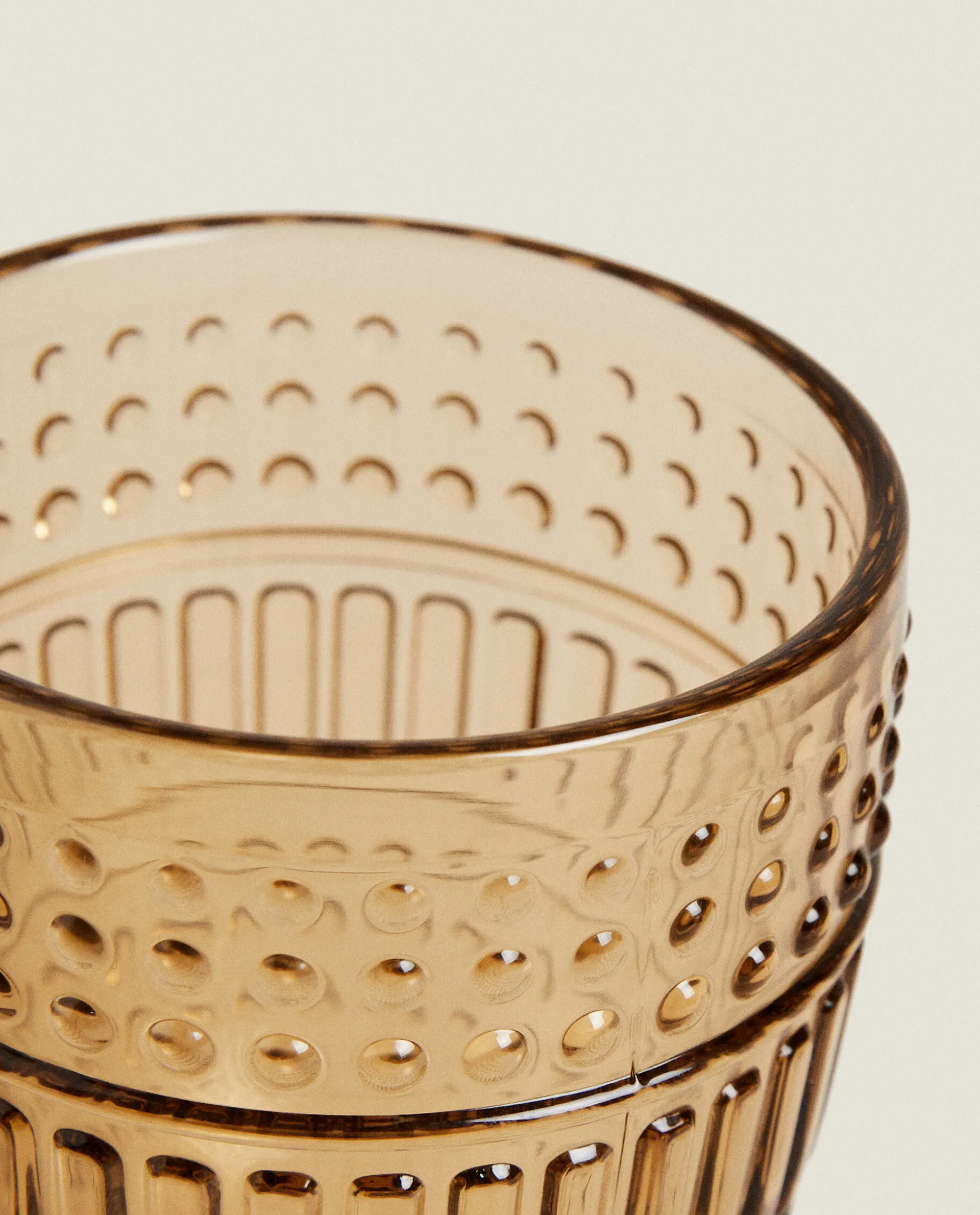 Glasses And Flutes*ZARA Home Raised Design Wine Glass Brown