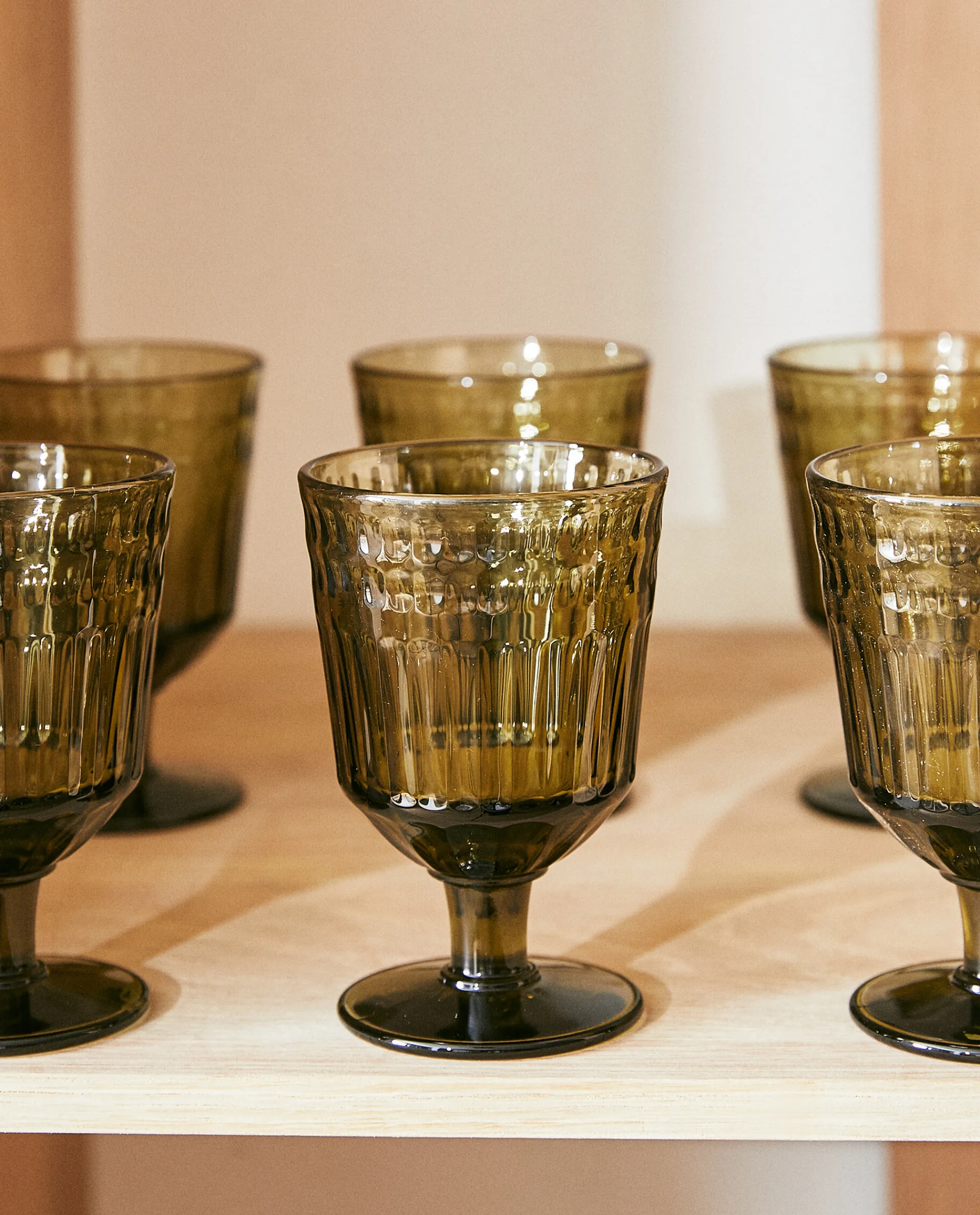 Glasses And Flutes*ZARA Home Raised Design Wine Glass Green