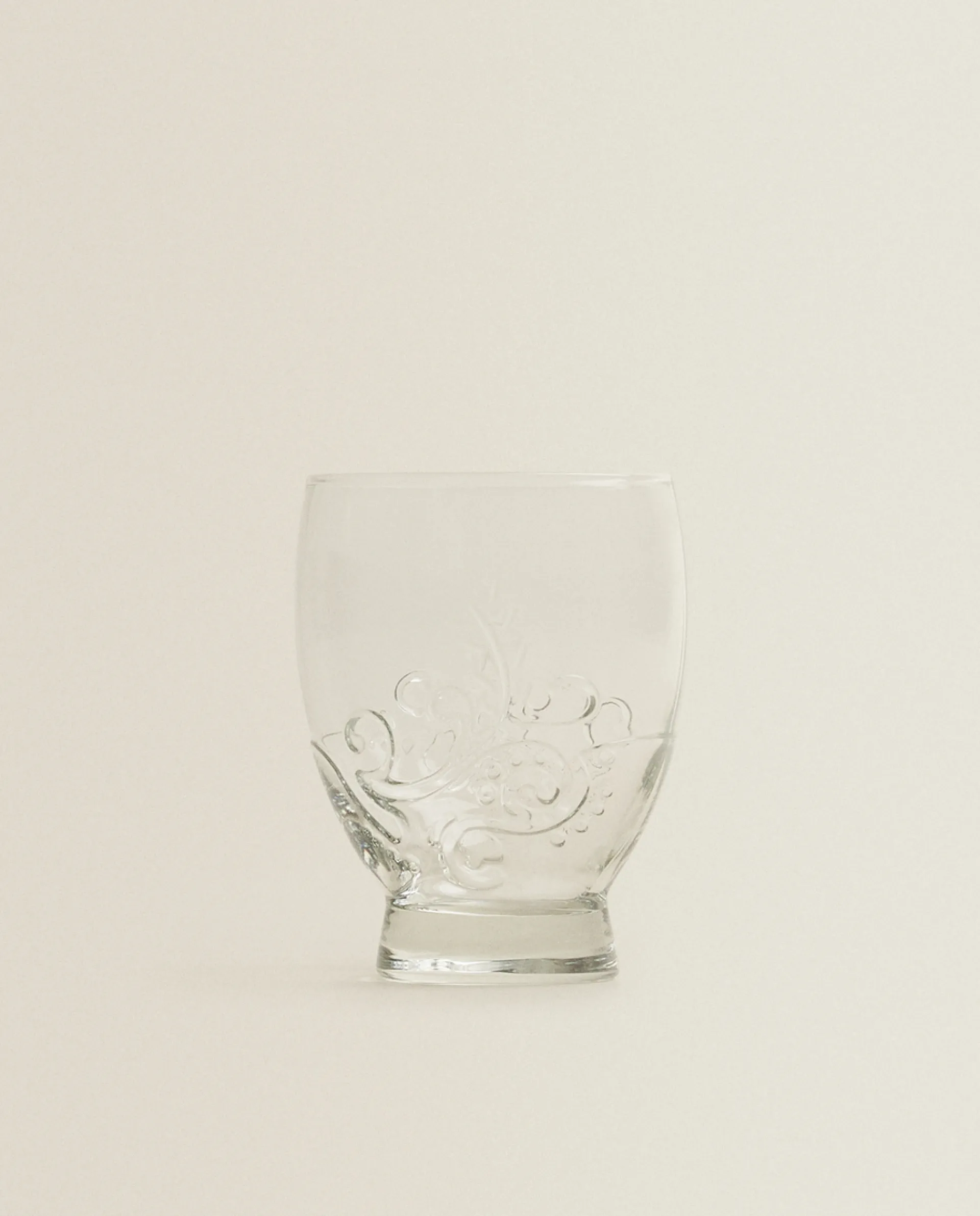Tumblers*ZARA Home Raised Floral Design Glass Tumbler Transparent