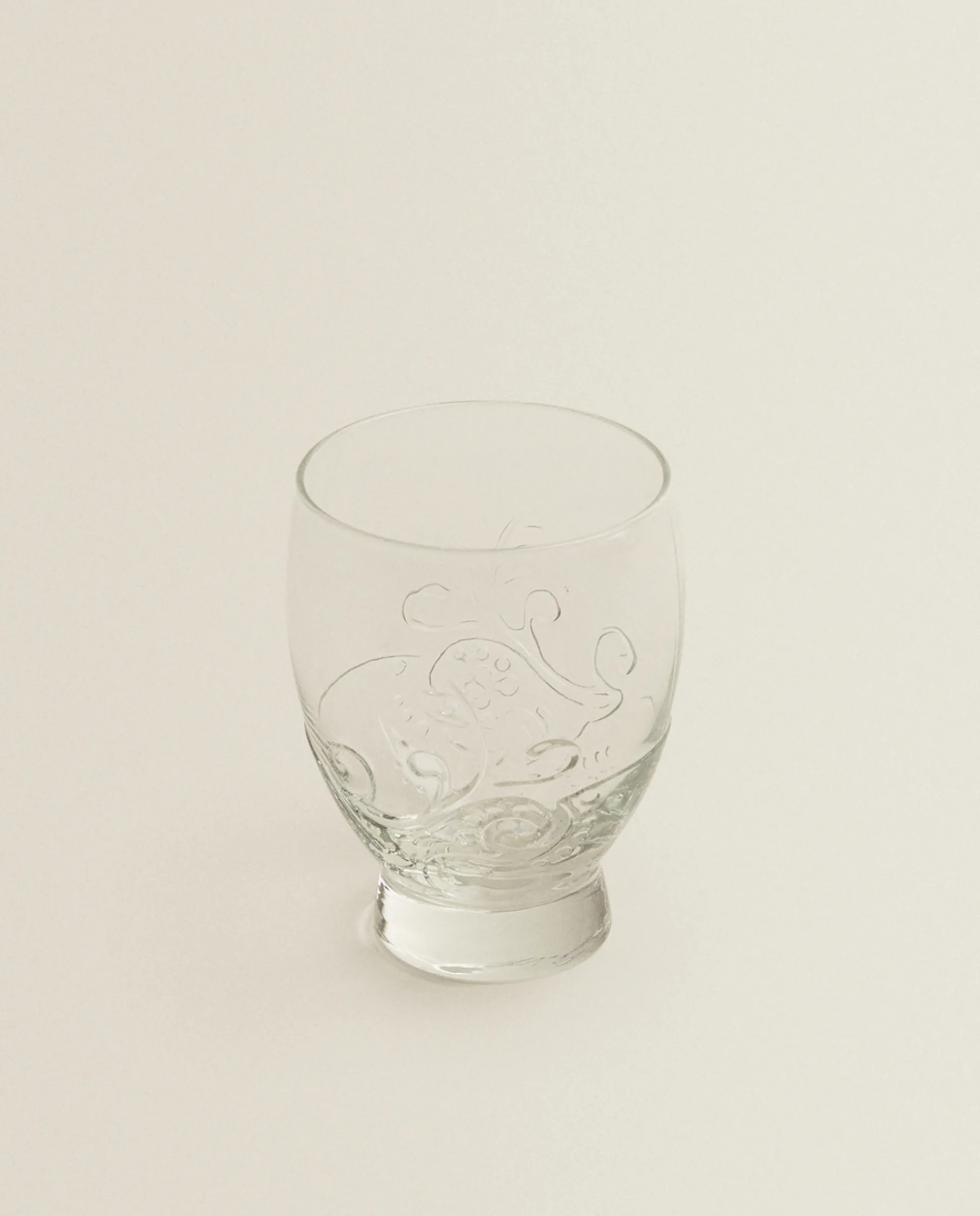 Tumblers*ZARA Home Raised Floral Design Glass Tumbler Transparent