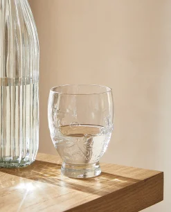 Tumblers*ZARA Home Raised Floral Design Glass Tumbler Transparent