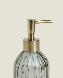 Dispensers*ZARA Home Raised Wavy Design Glass Dispenser Grey