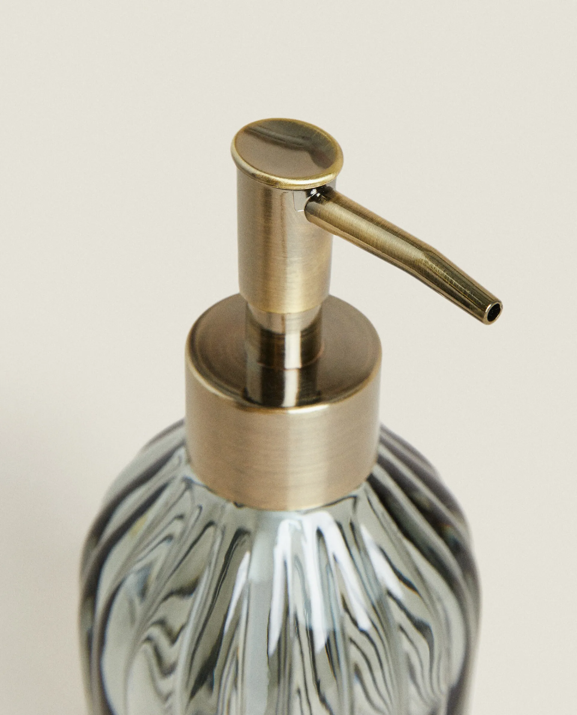 Dispensers*ZARA Home Raised Wavy Design Glass Dispenser Grey