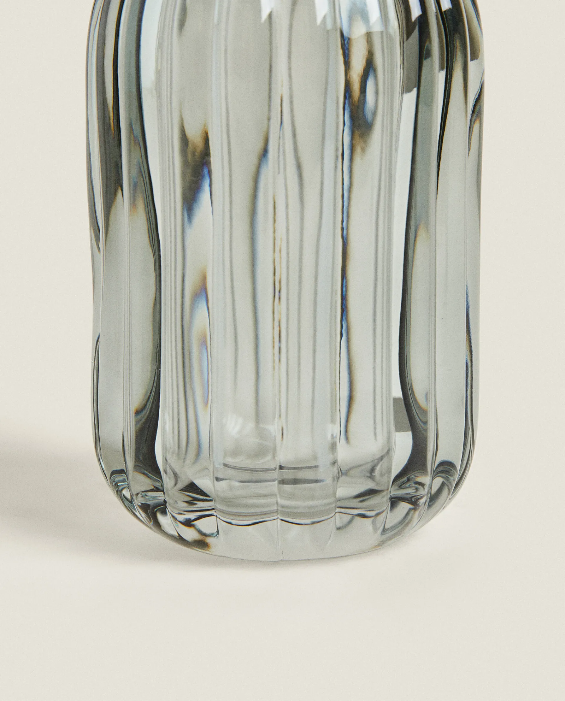 Dispensers*ZARA Home Raised Wavy Design Glass Dispenser Grey