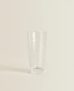 Tumblers*ZARA Home Raised-Design Glass Soft Drink Tumbler Transparent