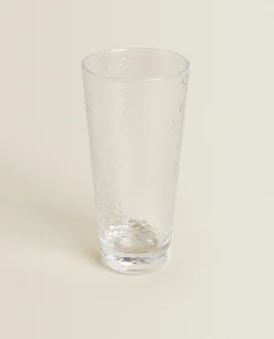 Tumblers*ZARA Home Raised-Design Glass Soft Drink Tumbler Transparent