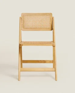 Chairs & Armchairs*ZARA Home Rattan And Wood Folding Chair Natural Colour