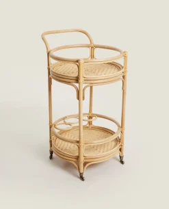 Furniture*ZARA Home Rattan Trolley Natural Colour