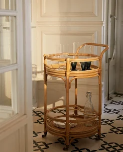 Furniture*ZARA Home Rattan Trolley Natural Colour