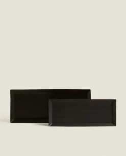 Trays And Small Change Holders*ZARA Home Rectangular Metal Tray Black
