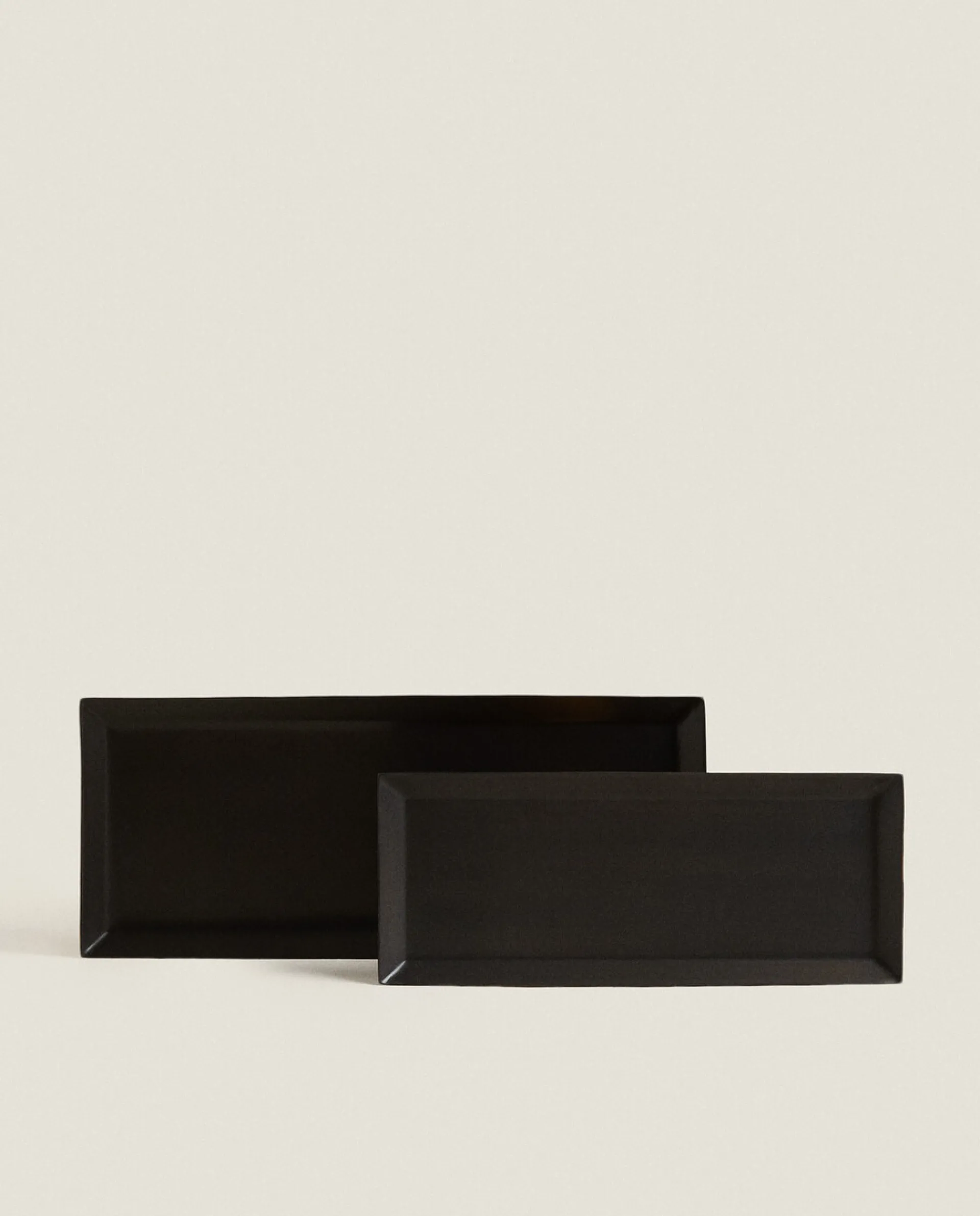 Trays And Small Change Holders*ZARA Home Rectangular Metal Tray Black