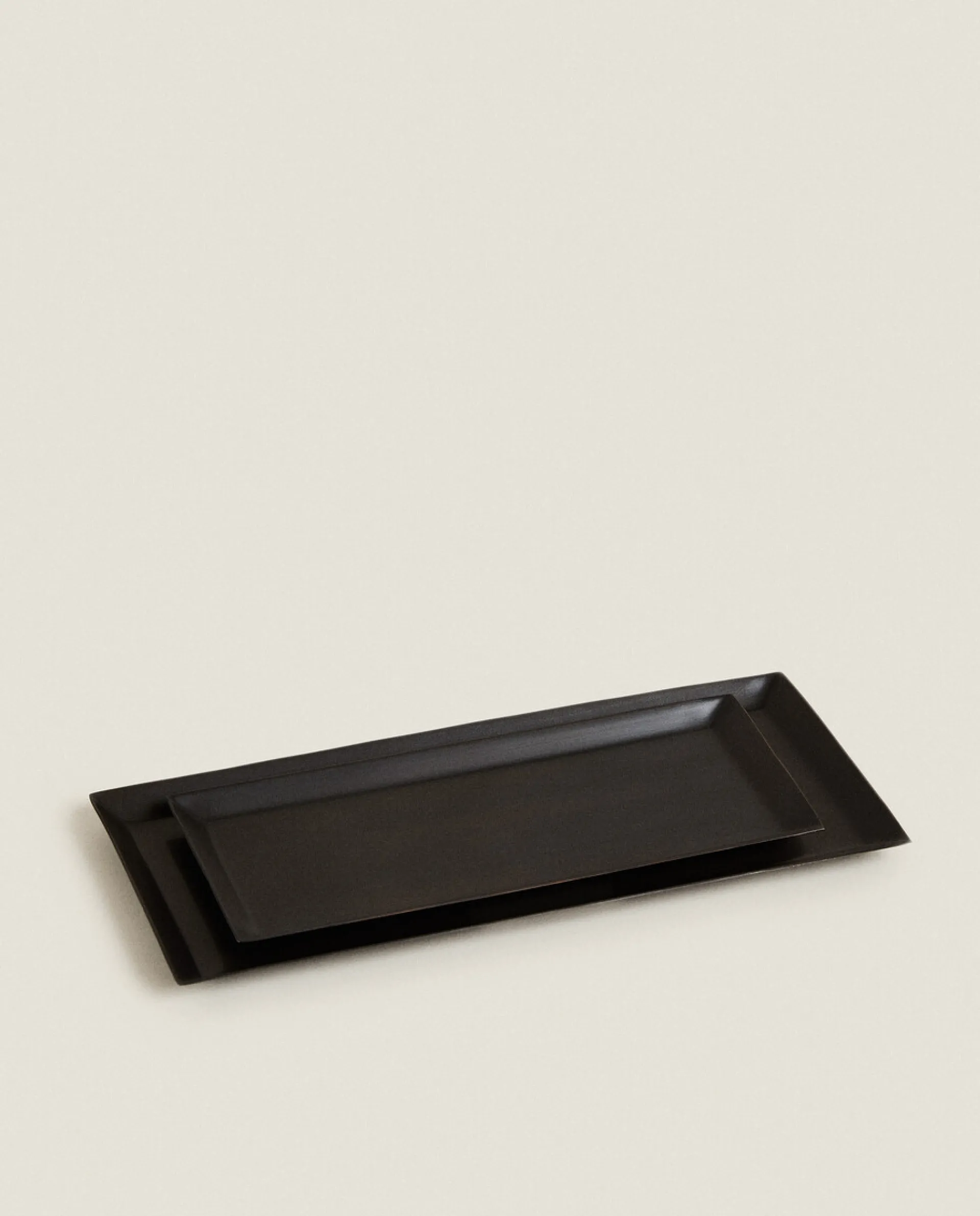 Trays And Small Change Holders*ZARA Home Rectangular Metal Tray Black