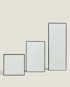 Mirrors*ZARA Home Rectangular Metal Wall Mirror Black