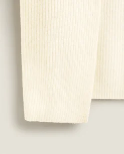Cashmere*ZARA Home Ribbed Cashmere Jacket Cream