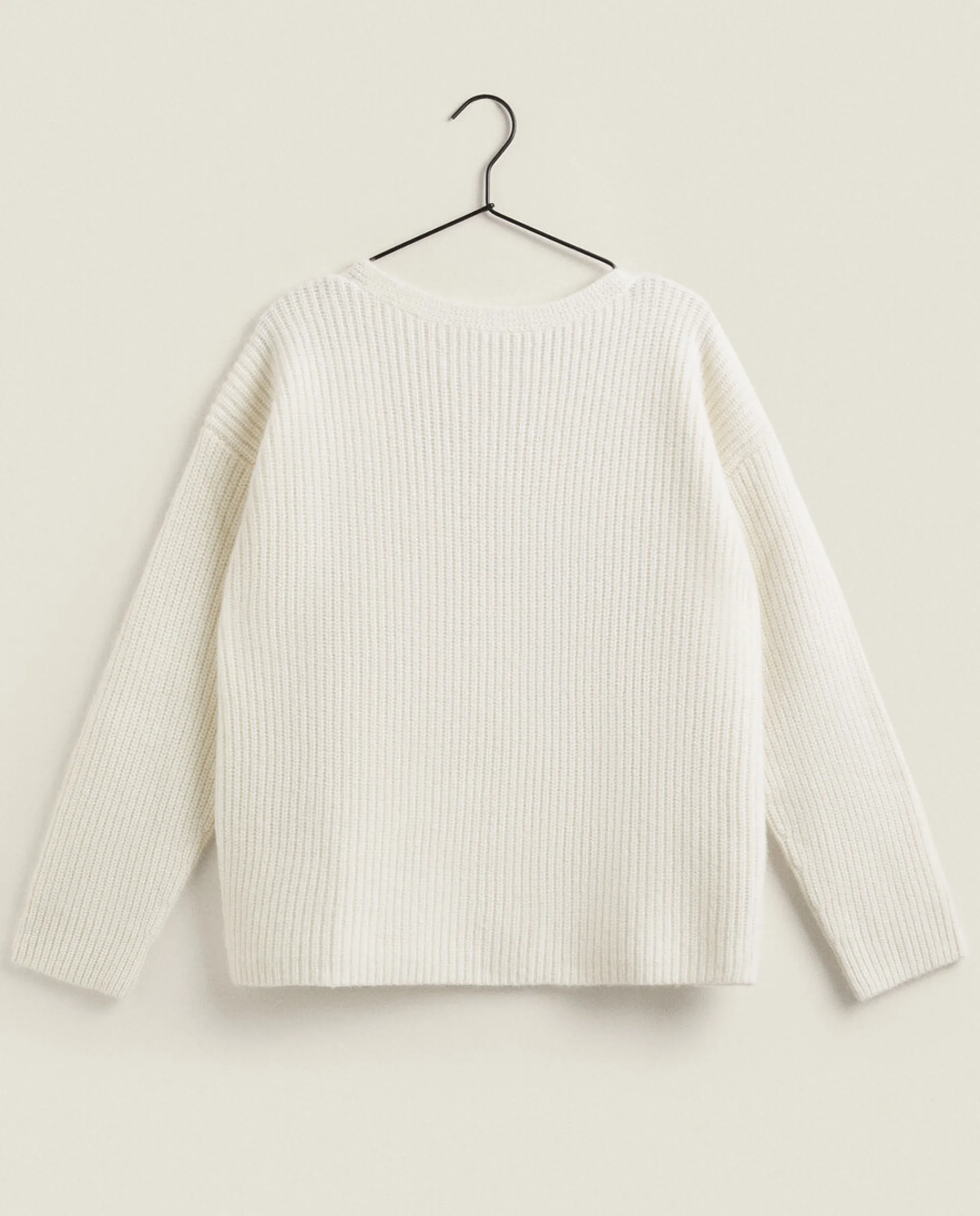 Cashmere*ZARA Home Ribbed Cashmere Sweater Cream